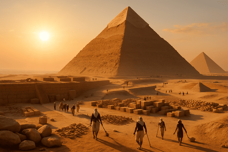 Pemandangan yang sangat cantik di piramida giza