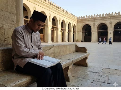 02. Jamaah sedang membaca sejarah kota Mesir